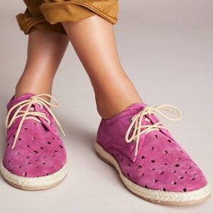 Anthropologie Seychelles Suede Oxfords Size 8 pink Shoes new